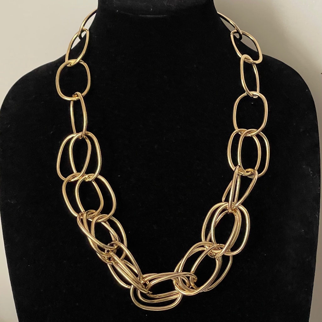 Iman Global Chic Large Gold Tone Chain Necklace